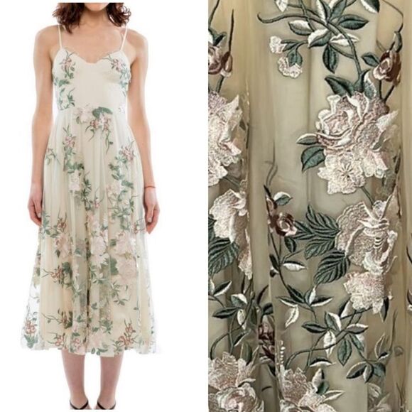 NWT Sau Lee Womens Gabriella Floral Sleeveless Evening Dress Size 8 - Picture 1 of 16